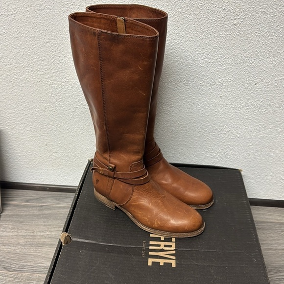 Frye Melissa Button Leather Tall Riding Boots - Picture 4 of 7